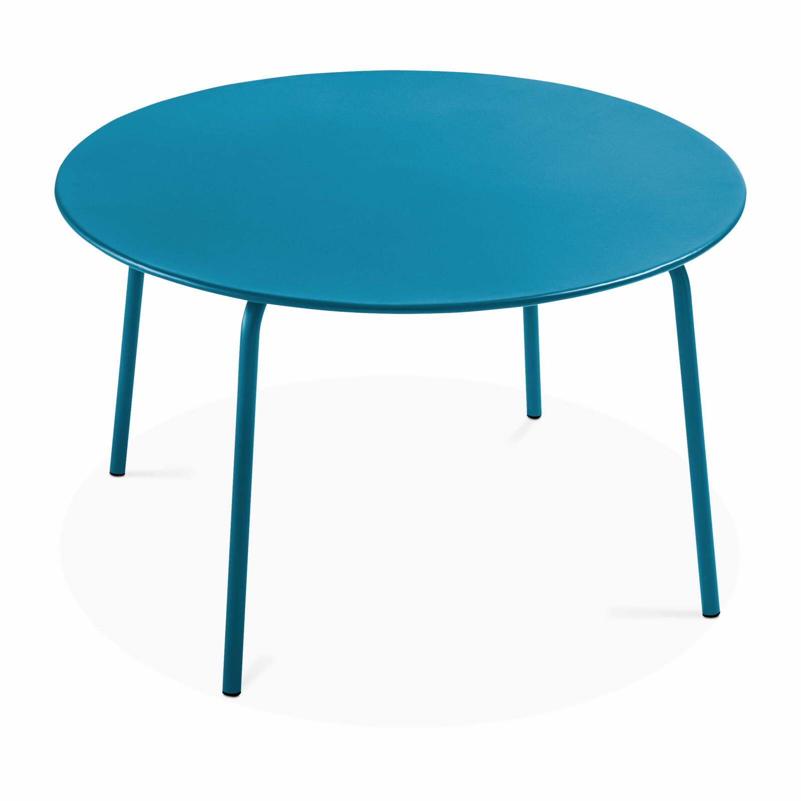 Oviala - mesa redonda de jardín de acero azul pacífico