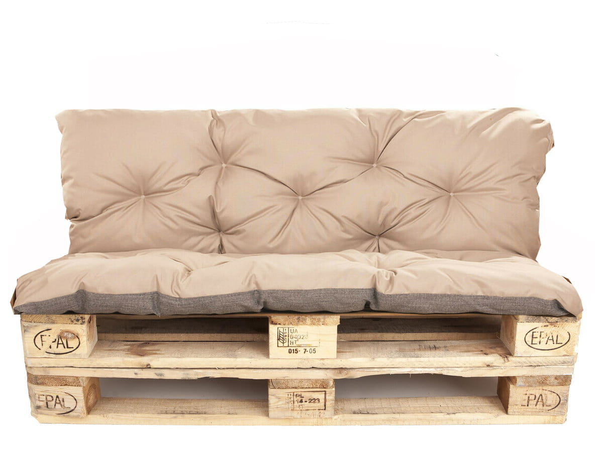 Cojines para palets de 120x50x50cm, cojines para sofá de jardín beige