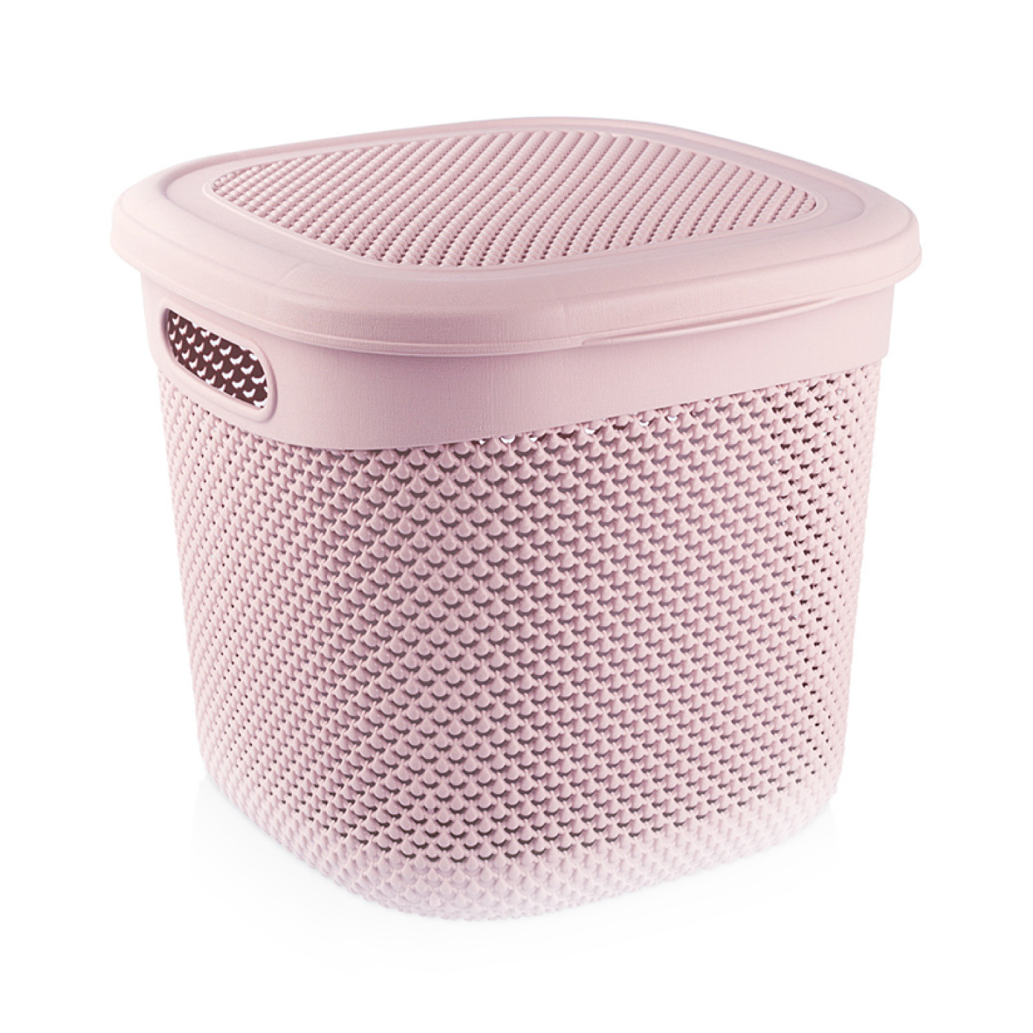 Cesta mediana cuadrada con tapa 15 litros 7house