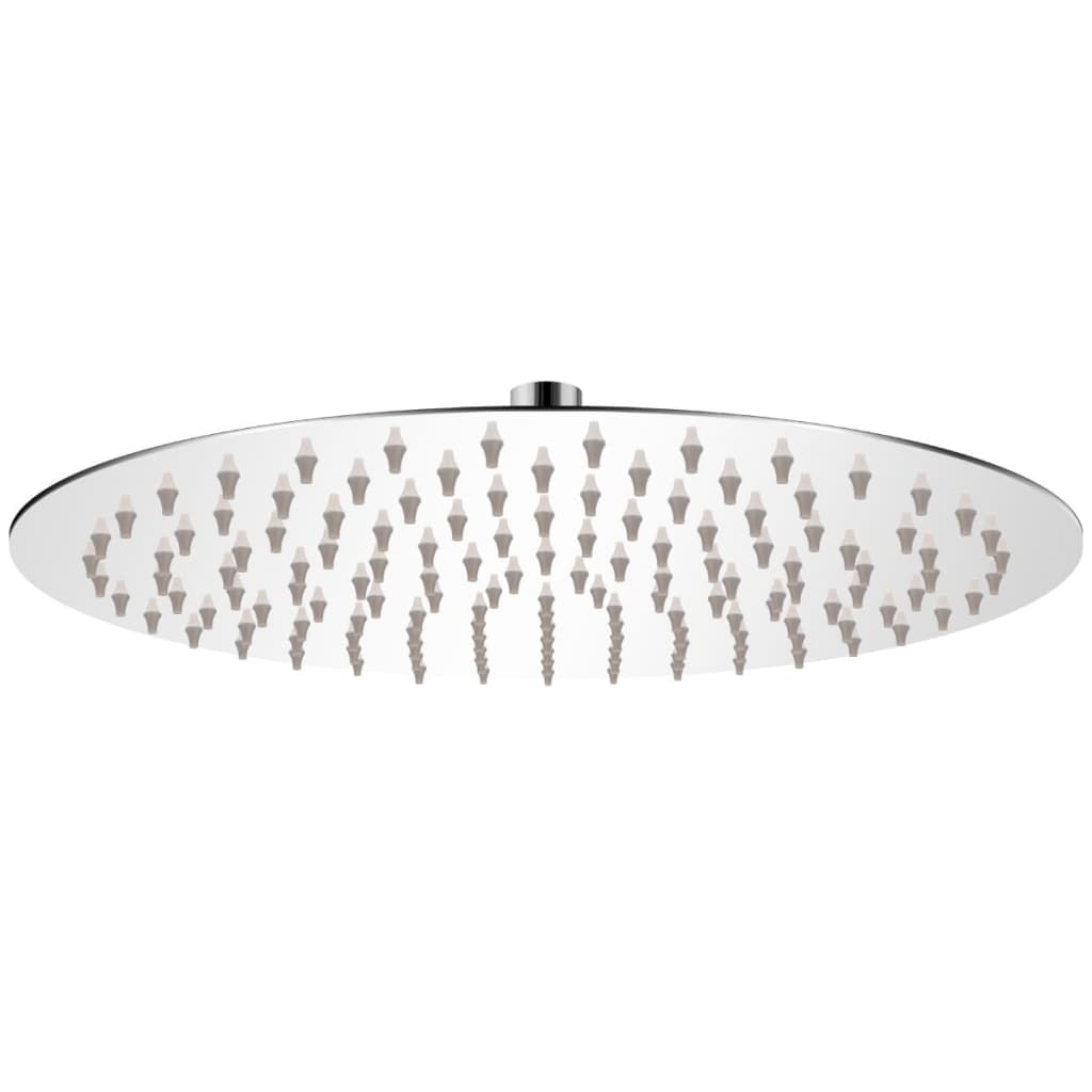 vidaXL cabezal de ducha redondo efecto lluvia acero inoxidable 30 cm