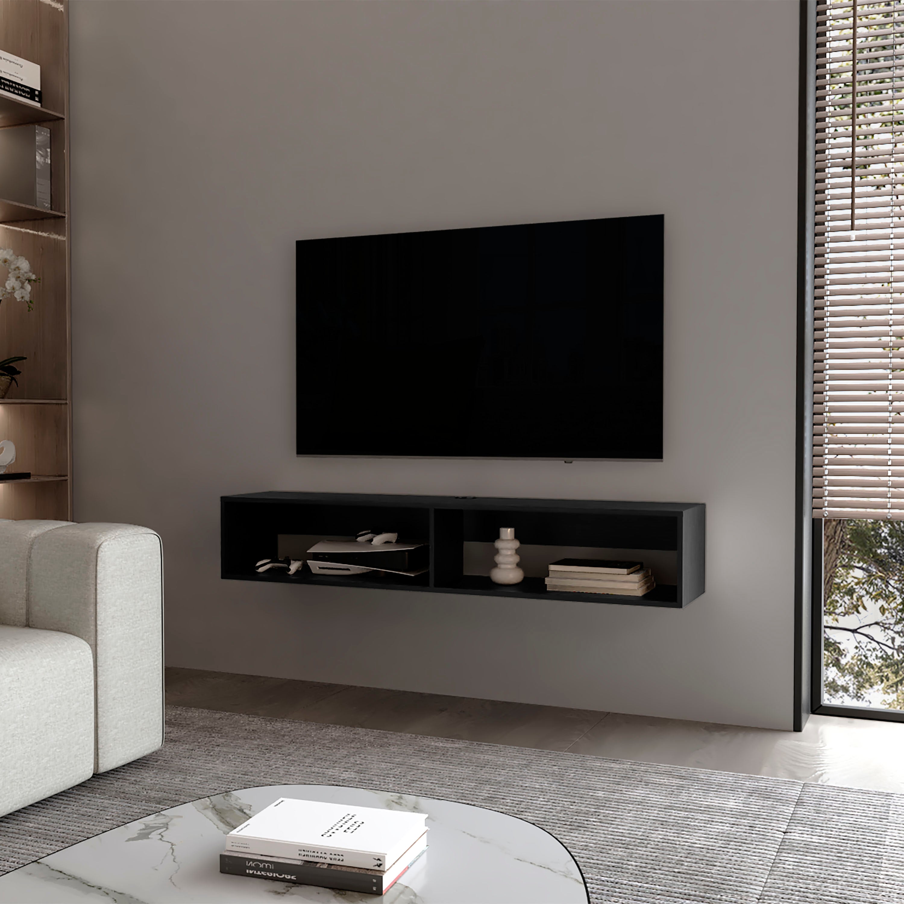 Tuhome estante flotante central para medios en melamina