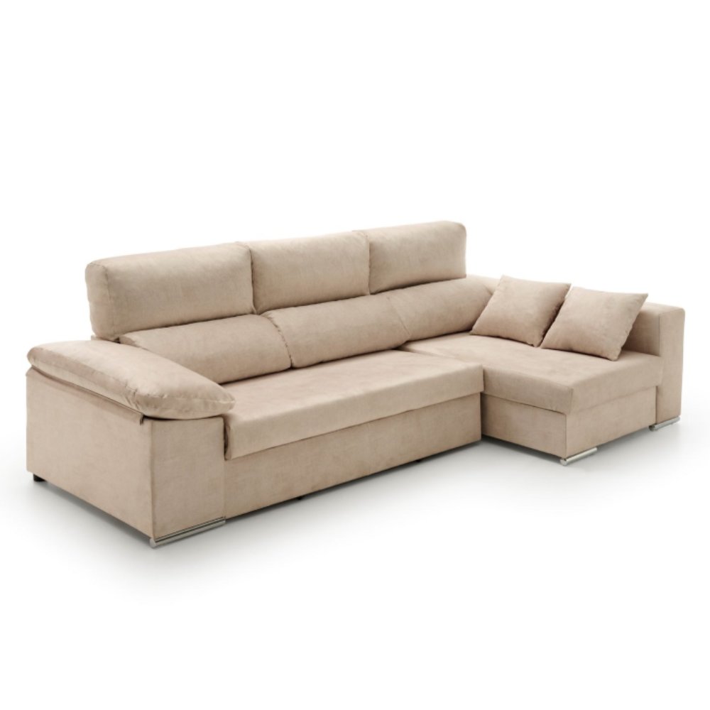 Sofa chaise longue gran diseño martina beige derecha