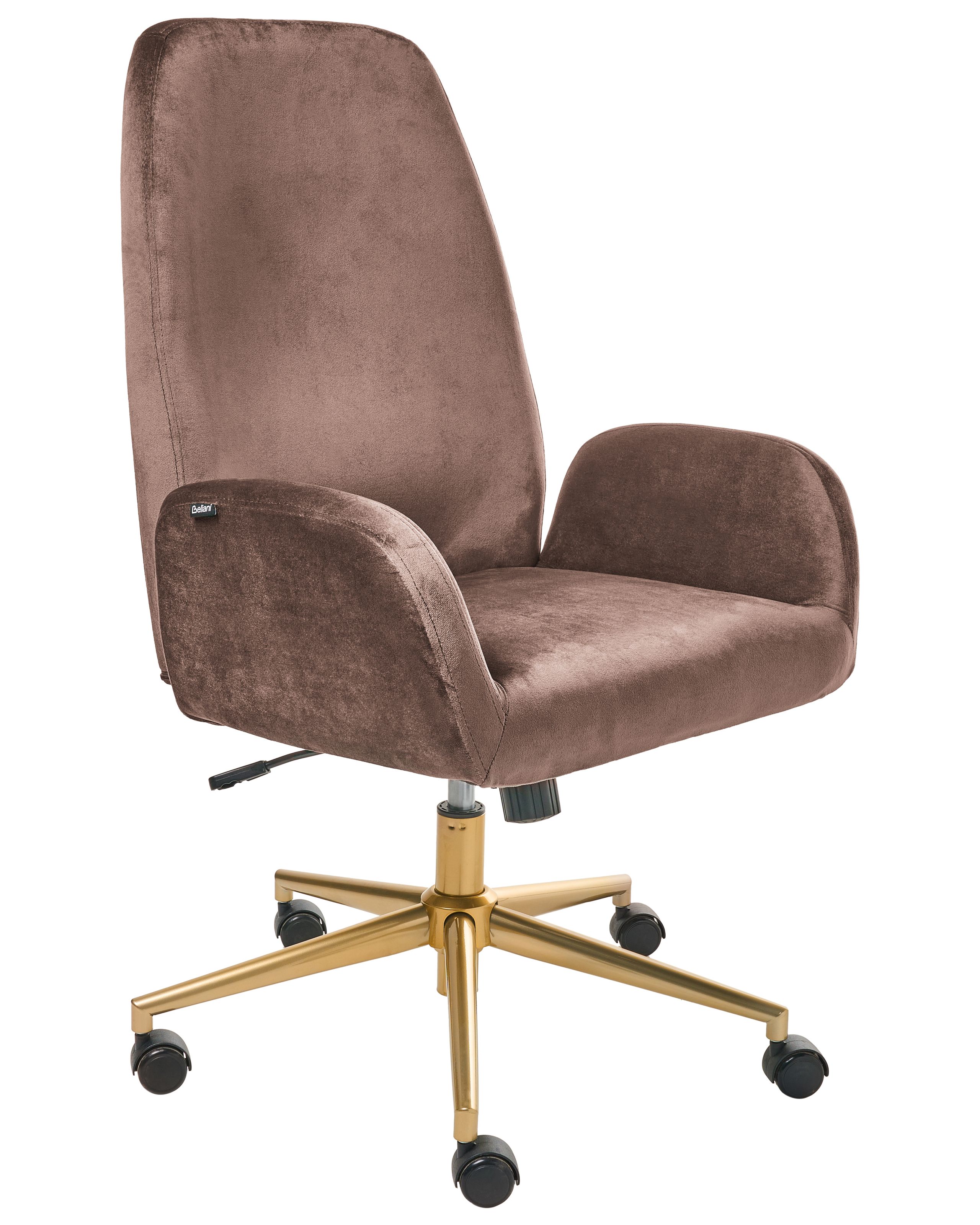 Silla de oficina clare terciopelo marrón