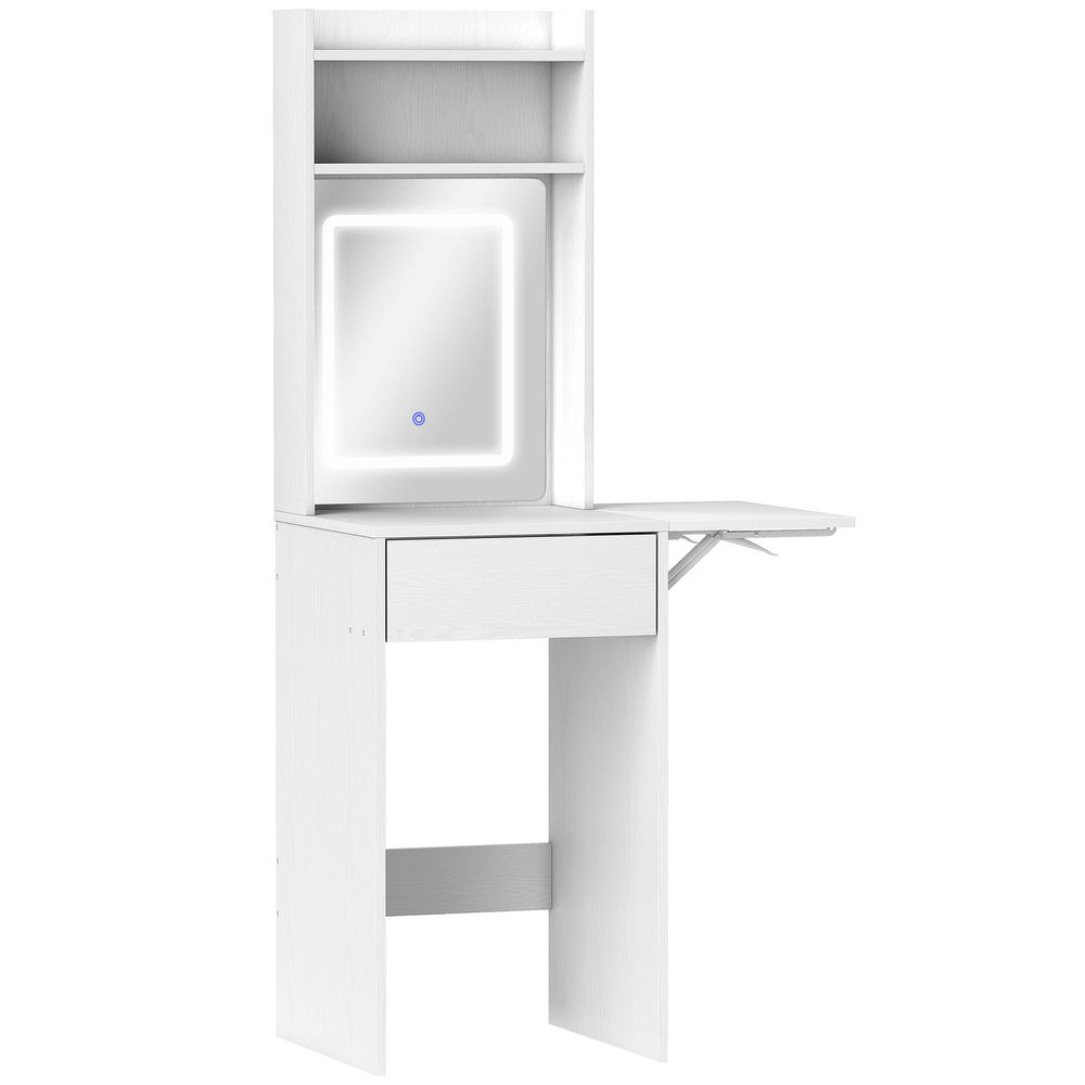 Tocador de maquillaje 45x45x152 cm color blanco Homcom