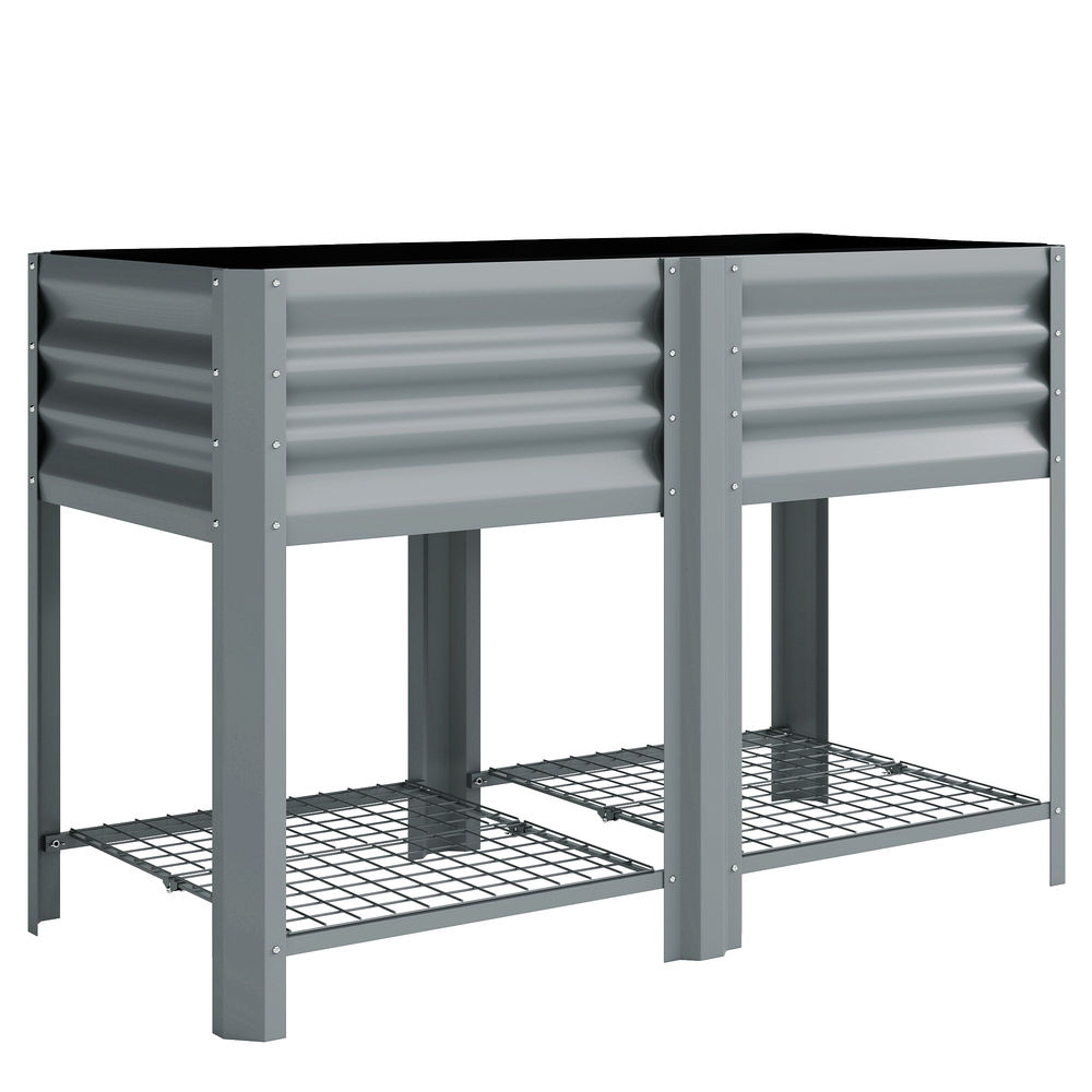 Mesa de cultivo 120x55x80 cm metal galvanizado color gris Outsunny