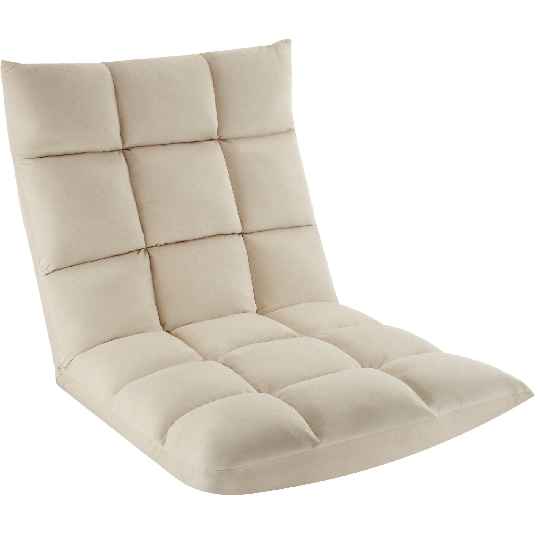 Sillón de suelo con respaldo 2 en 1 terciopelo 108x57x13,5 cm beige