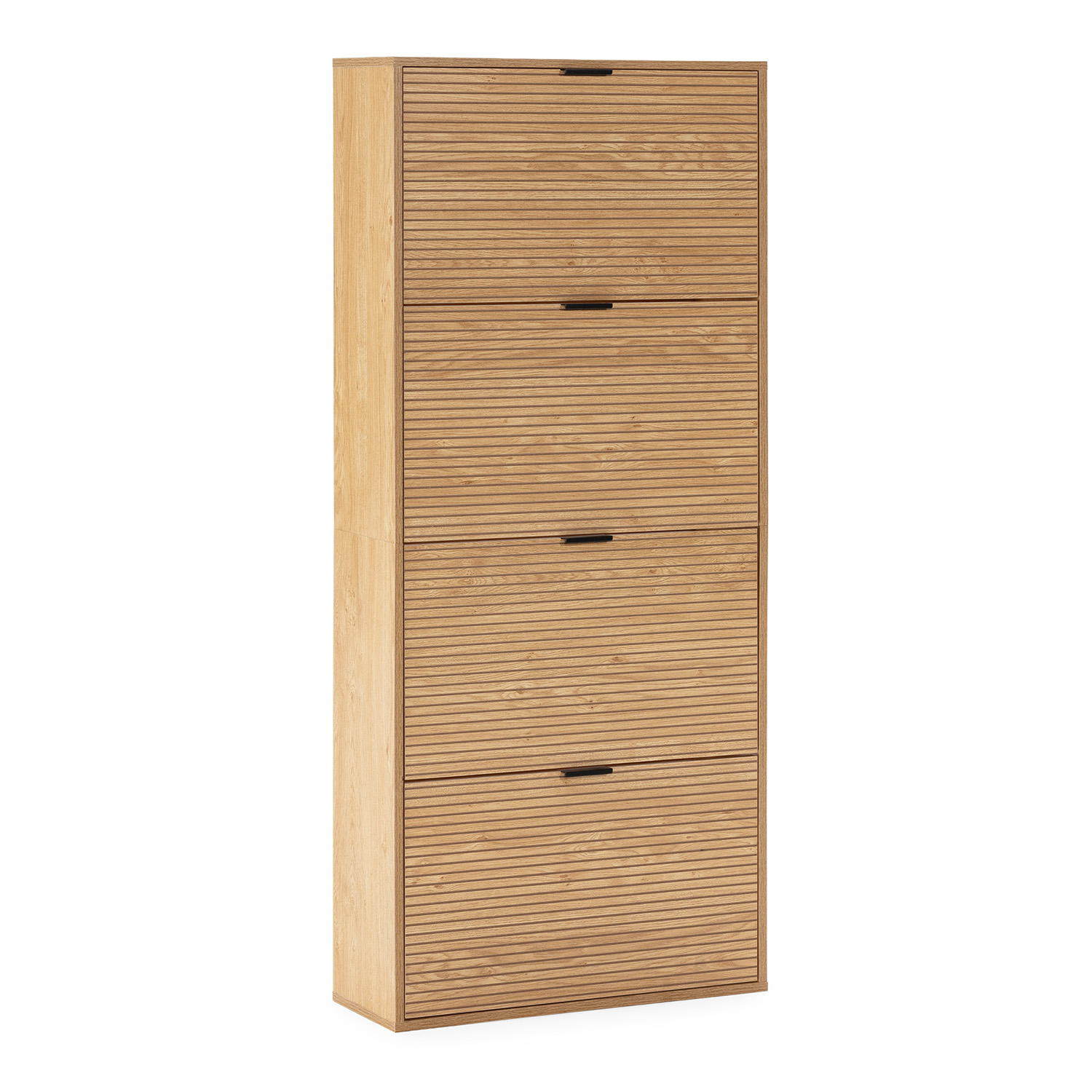 Mueble zapatero mónica 4 puertas color roble, para 24 pares