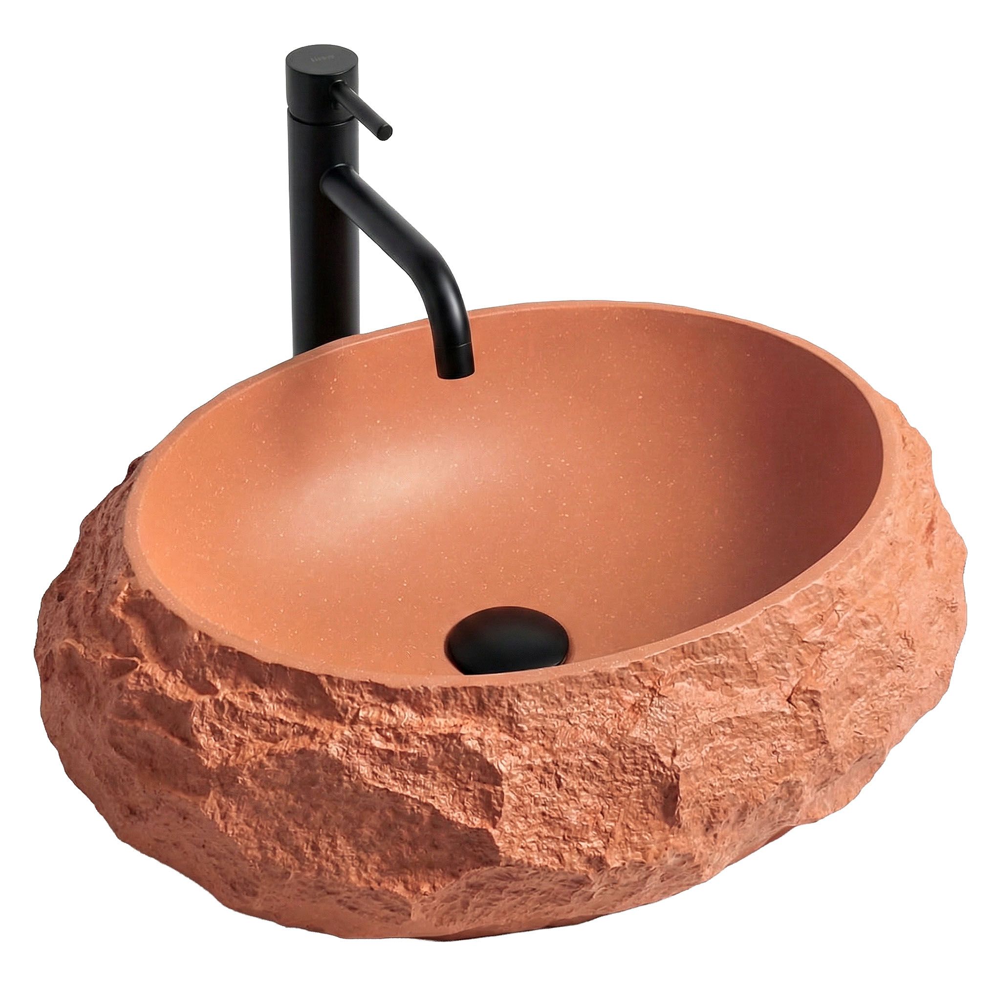 Rea lavabo sobre encimera mika terracotta, 50x38x15 cm