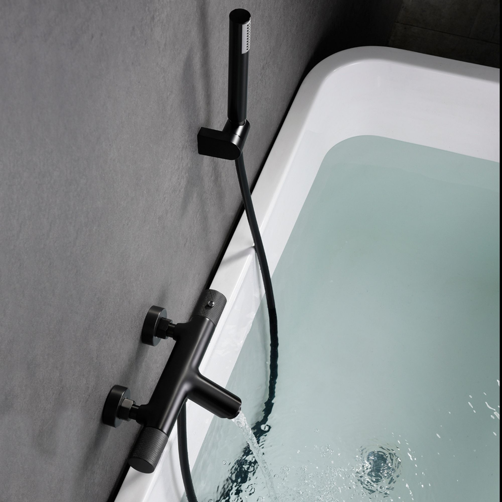 Imex - grifo ducha y bañera termostático negro serie line