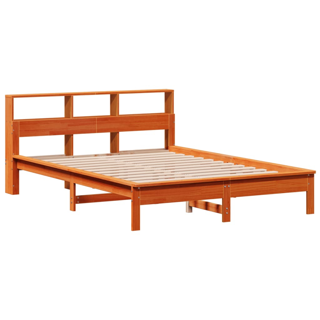 vidaXL estructura de cama sin colchón madera maciza marrón 135x190 cm
