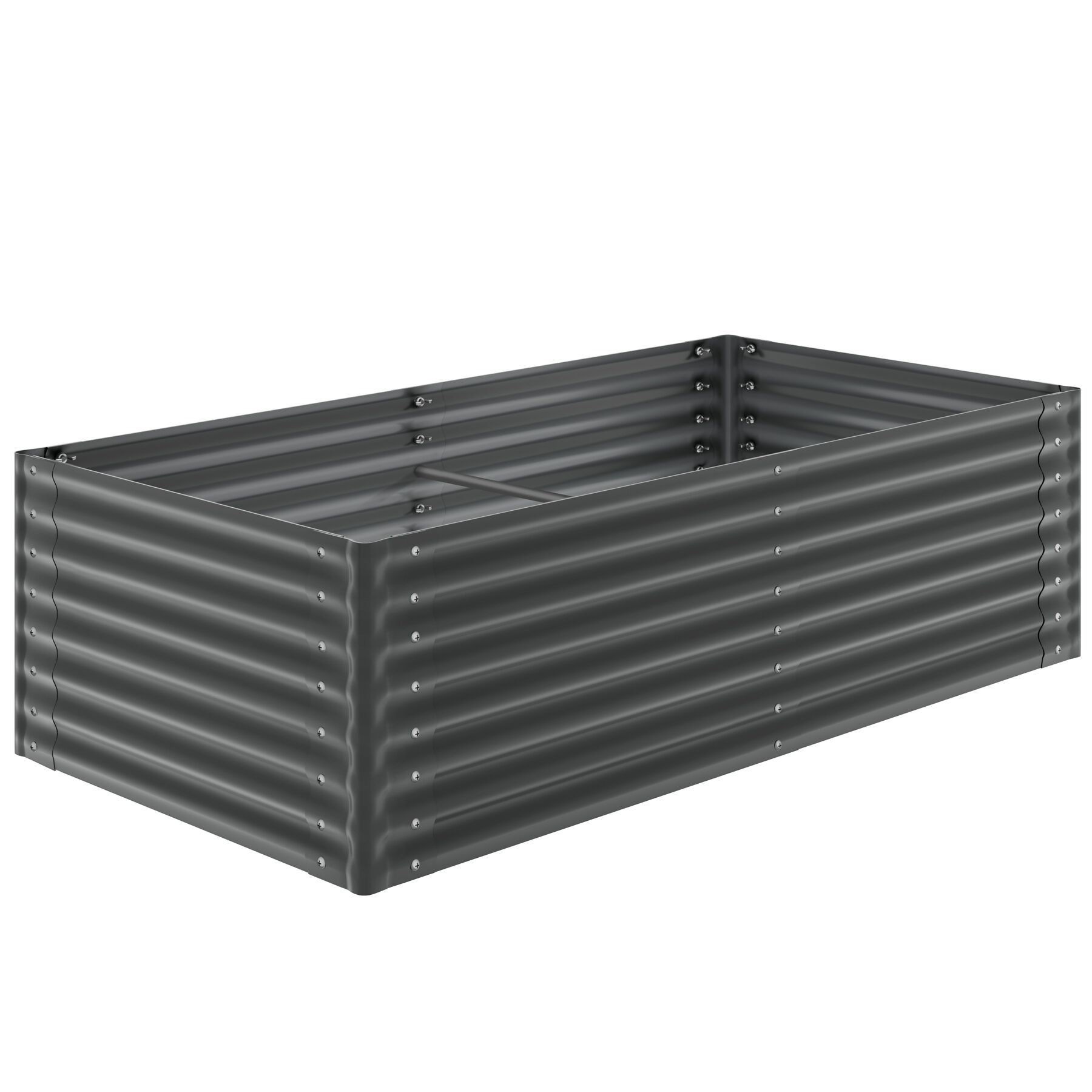 Tectake huerto elevado, acero galvanizado, ergonomico, antracita