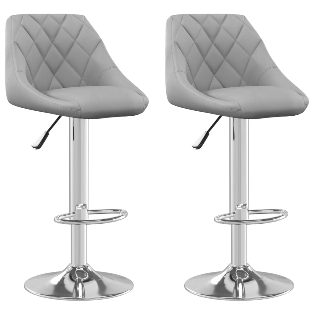 vidaXL taburete de cocina 2 unidades de terciopelo gris claro