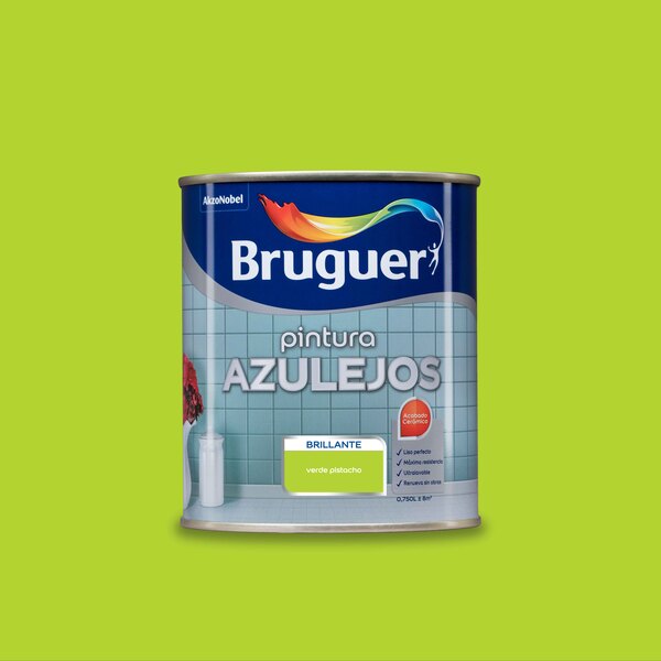 Pintura bruguer esmalte azulejos brillante verde pist 750 ml