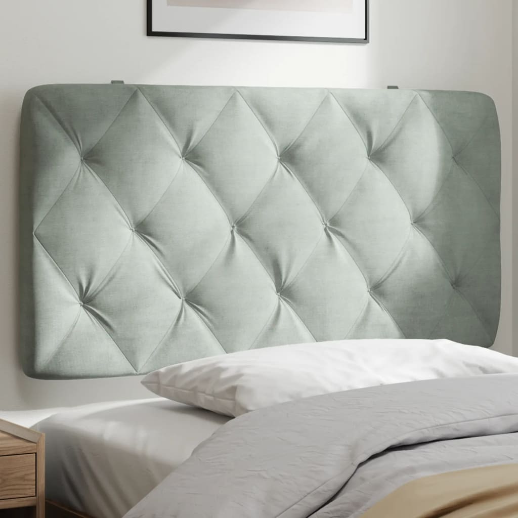 Cabecero de cama acolchado terciopelo gris claro 100 cm eso1671
