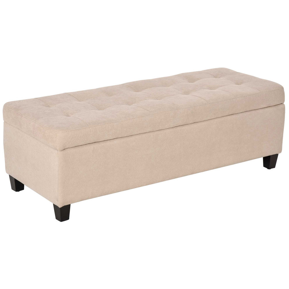 Banco de almacenamiento poliéster, espuma, mdf, madera de eucalipto