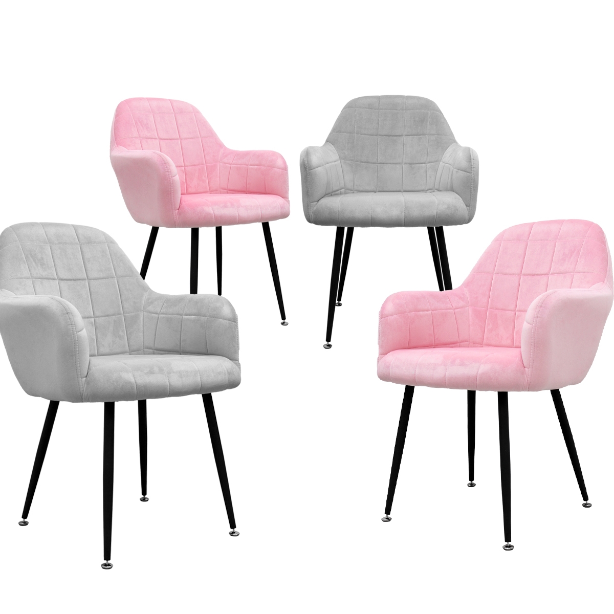 4x juego sillones de comedor - gris rosa ecd germany