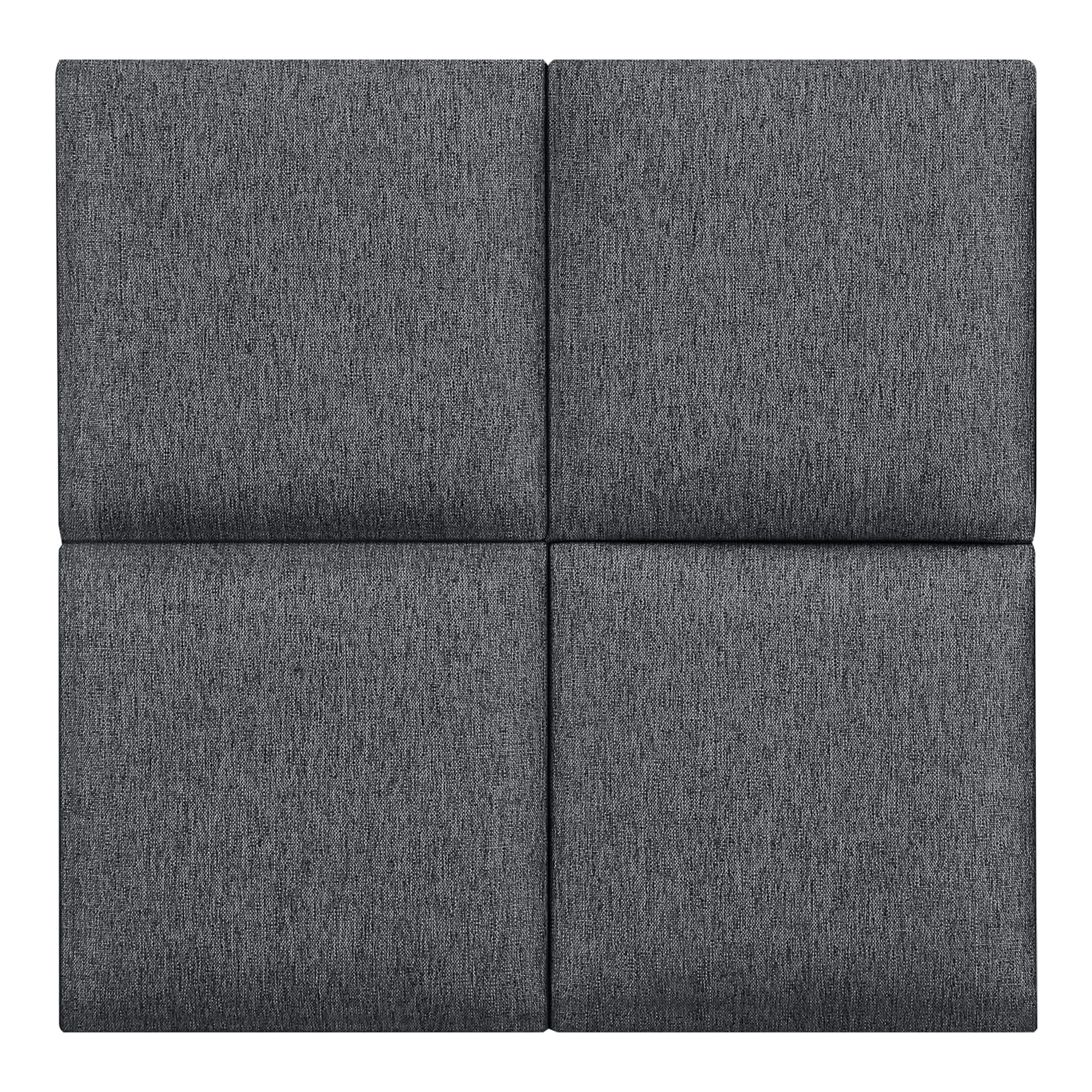 Set de 4 paneles de pared carpino textil 30x30cm - gris oscuro [neu.haus]