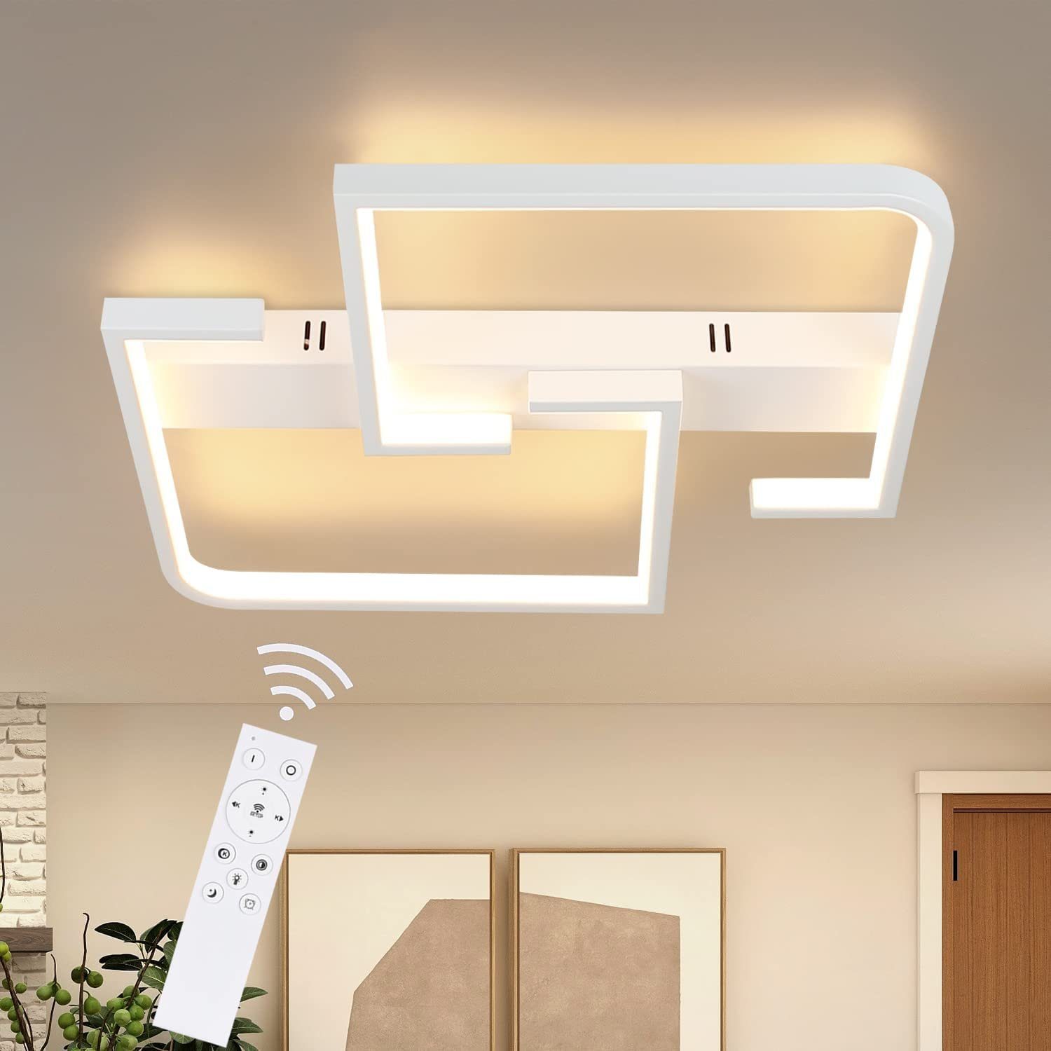 Nettlife lámpara de techo LED metal blanco 35w lámpara de salón moderna