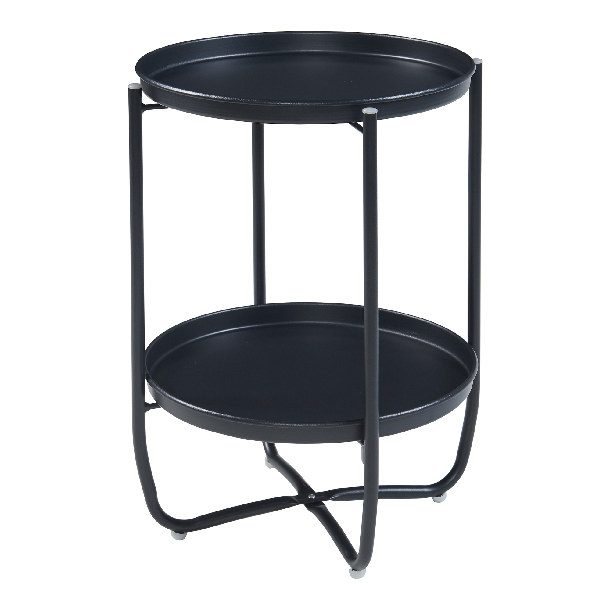 Mesita de jardín sandefjord acero 57,5x40 cm - negro [en.casa]