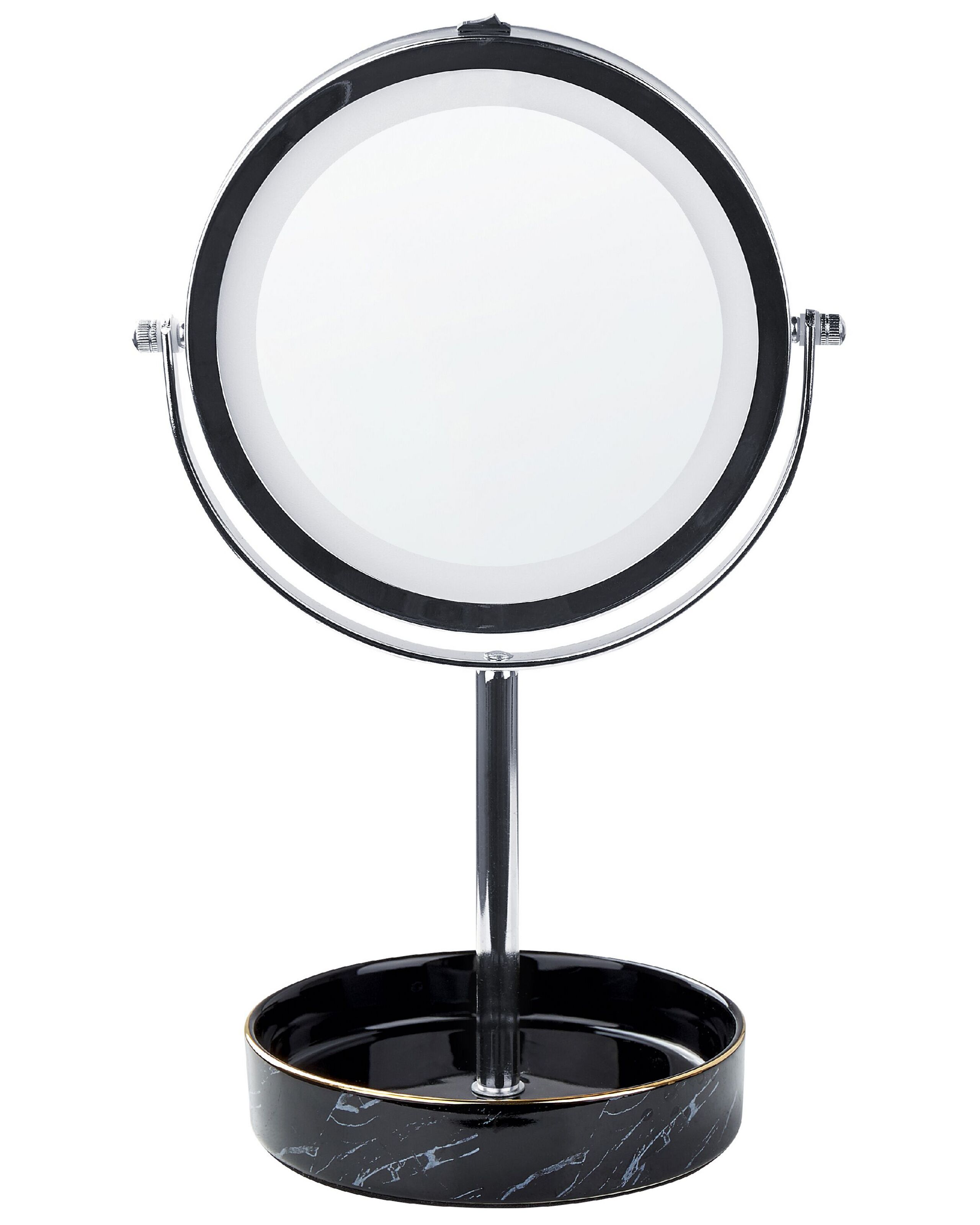 Espejo de maquillaje LED savoie negro/plateado