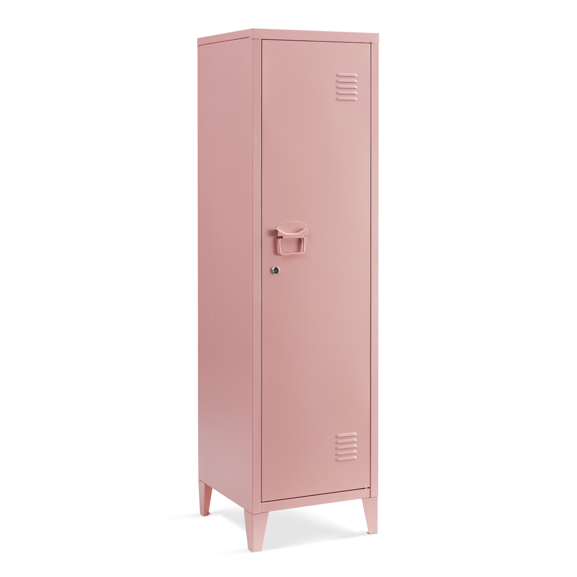Casillero metálico kurikka con 3 compartimientos acero 137x38x38 cm - rosa