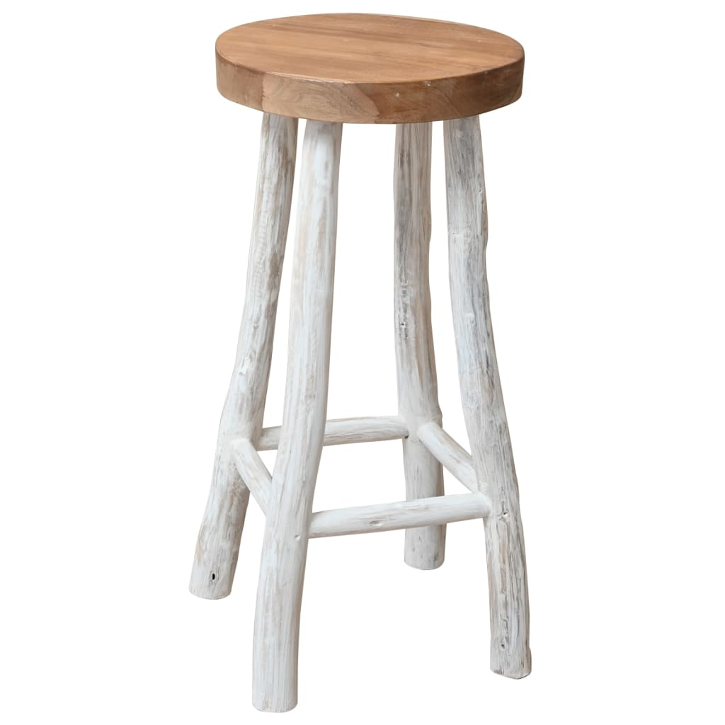vidaXL taburete de cocina de madera de teca