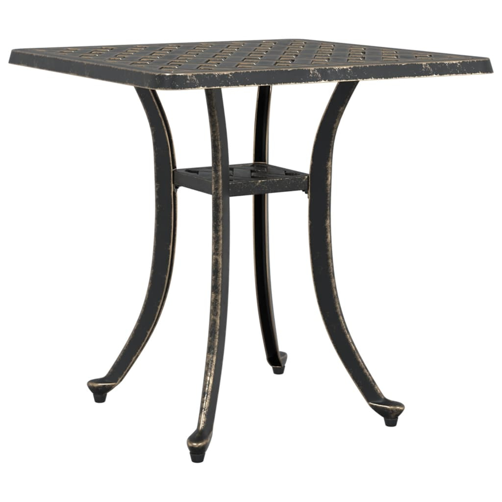 vidaXL mesa de jardín aluminio fundido bronce 53x53x53 cm