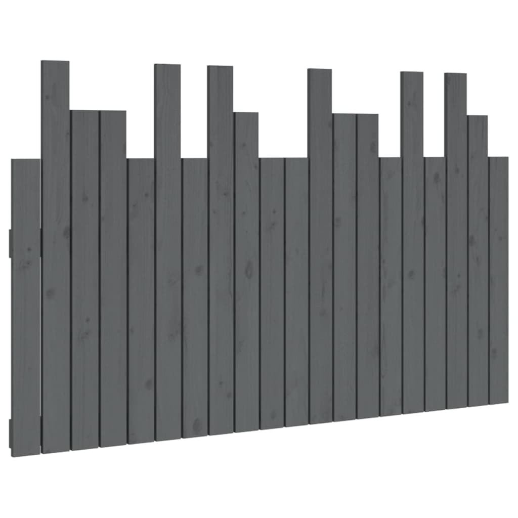 vidaXL cabecero de cama de pared madera maciza pino gris 127,5x3x80 cm