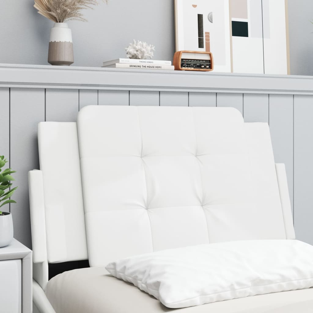 Cabecero de cama acolchado cuero sintético blanco 90 cm eso7834