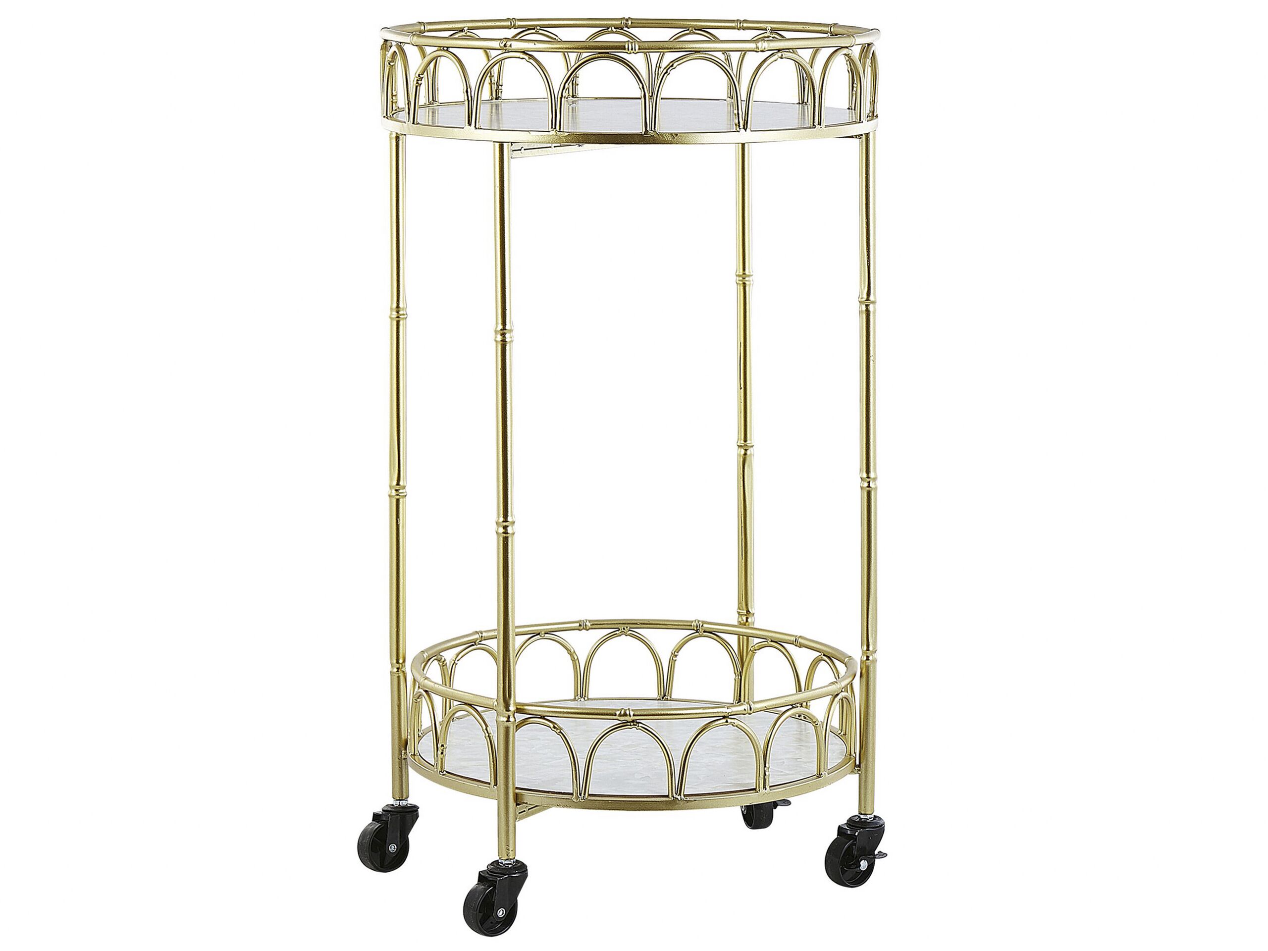 Carrito de cocina shafter metal mármol blanco