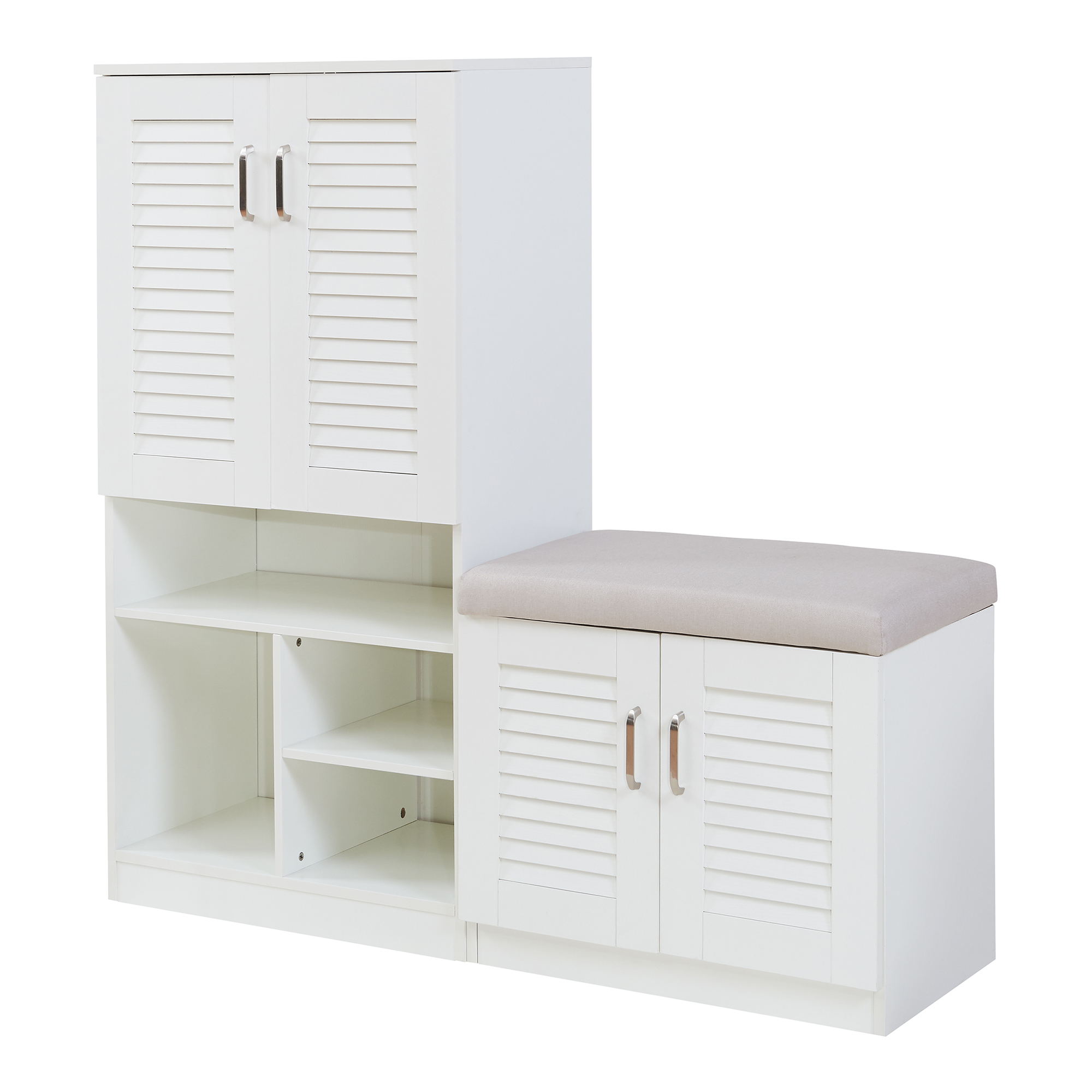 Mueble zapatero løten para 17 pares 120x120x37 cm - blanco [en.casa]