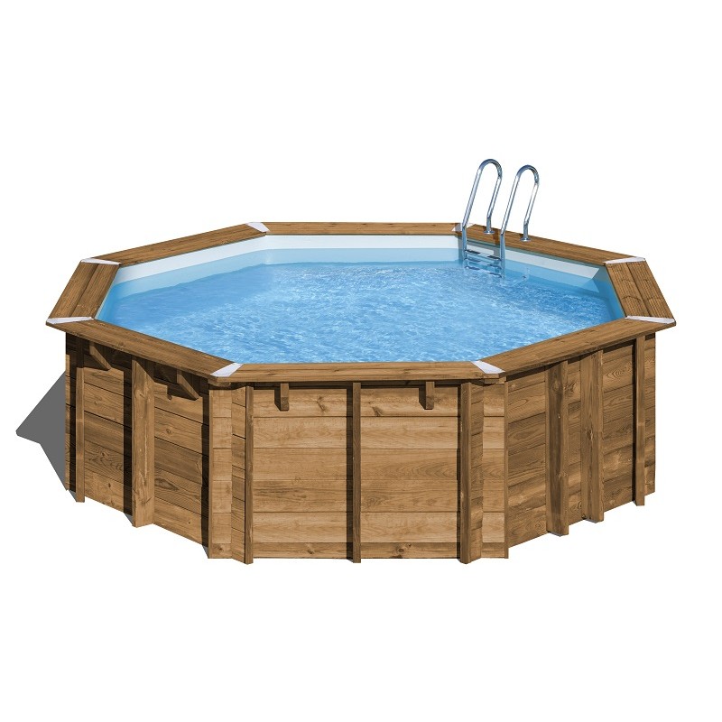 piscina gre redonda de madera vanille 4mts x 1.19 mts de alto