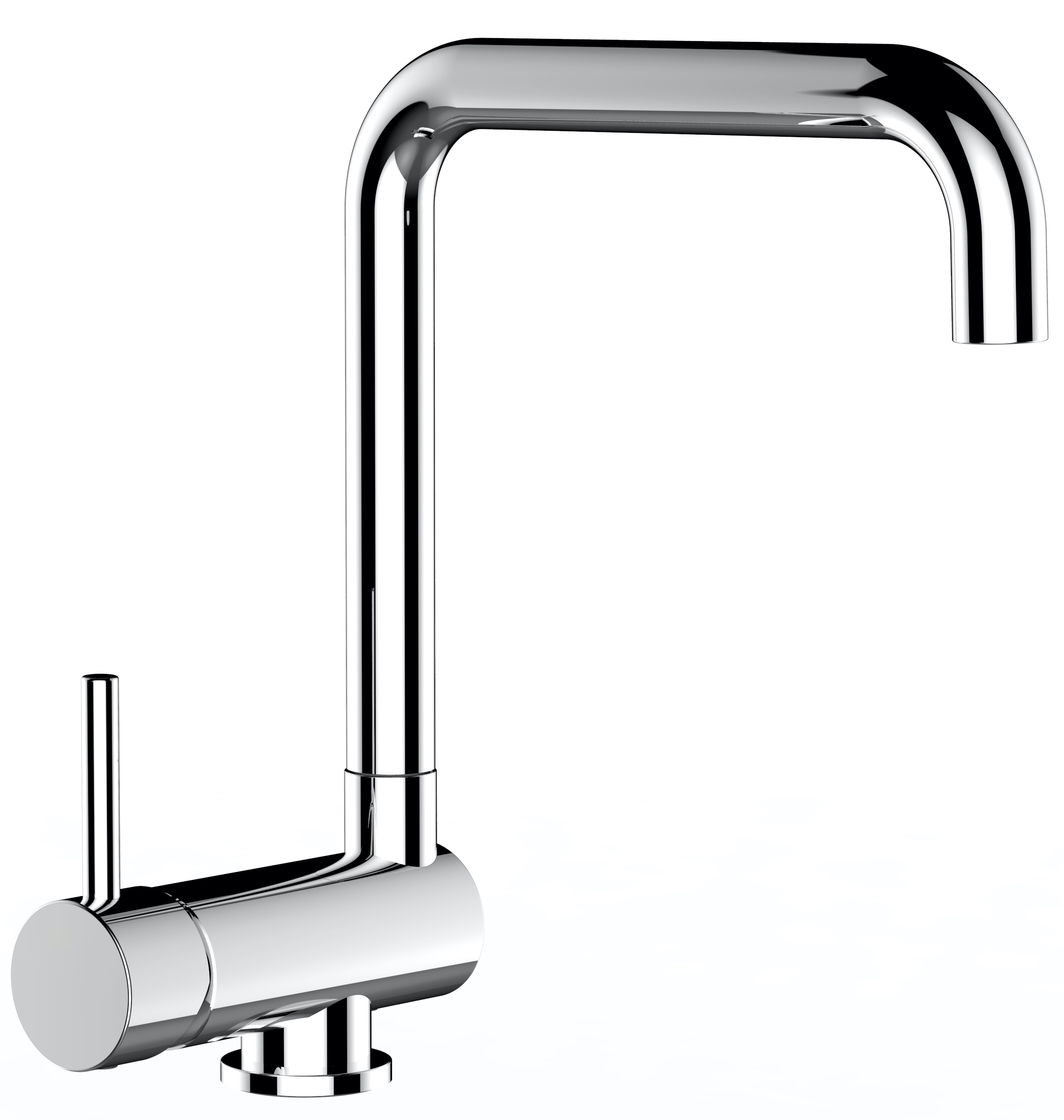 Grifo cocina abatible 6cm cromado caño N giratorio mando a izquierda