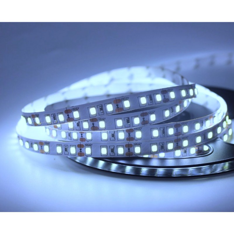 Tira luz LED 5 metros 12v para interiores ip20, luz fría 6000k, 120 LEDs/m