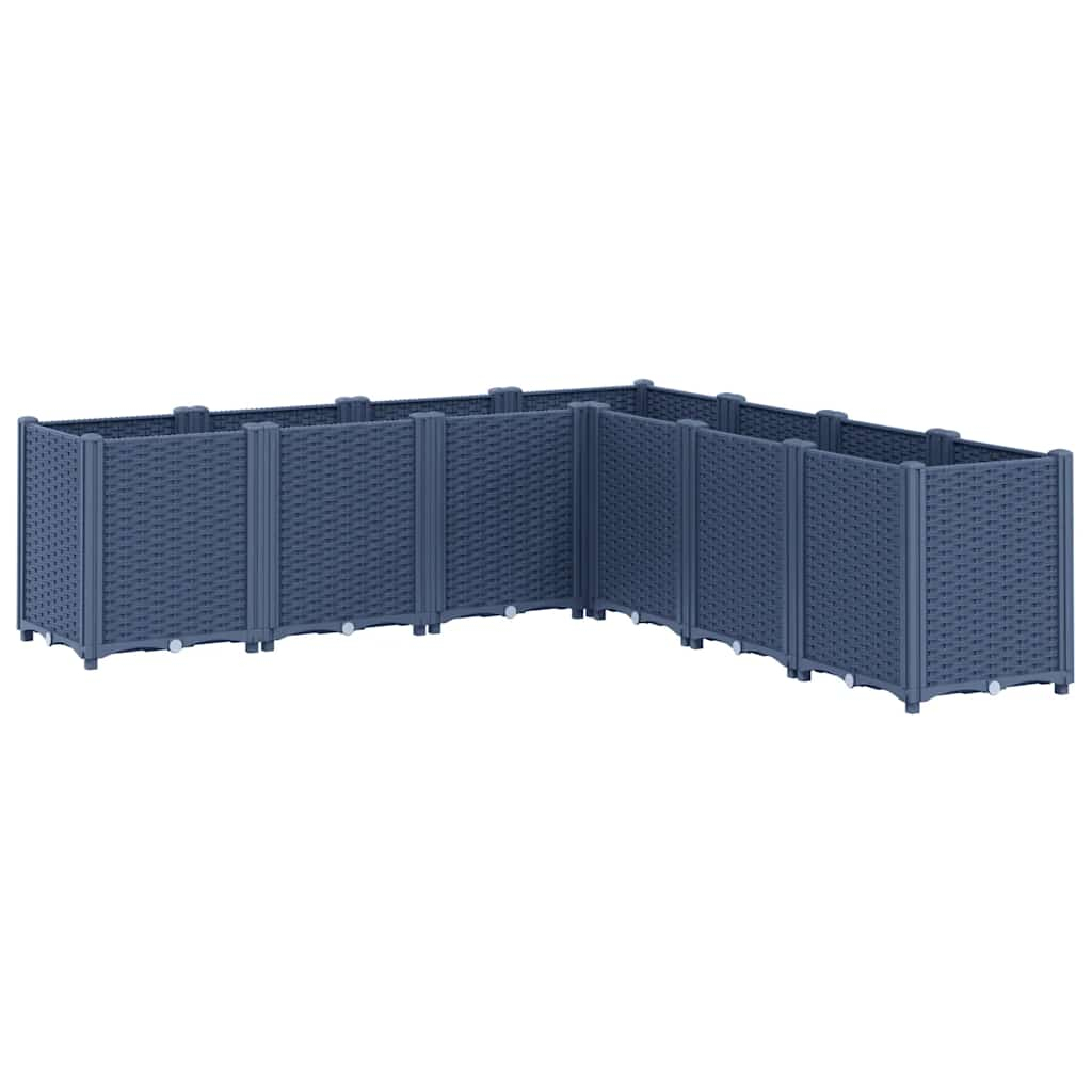 vidaXL jardinera pp azul gris 160x160x53 cm