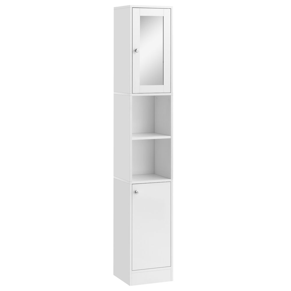 Armario alto para baño 30x28x180 cm color blanco kleankin, hogar - baño