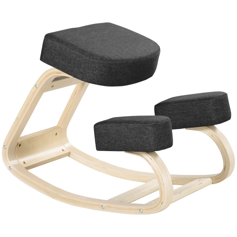 Taburete ergonómico de rodillas 51 x 69 x 58 cm madera negro