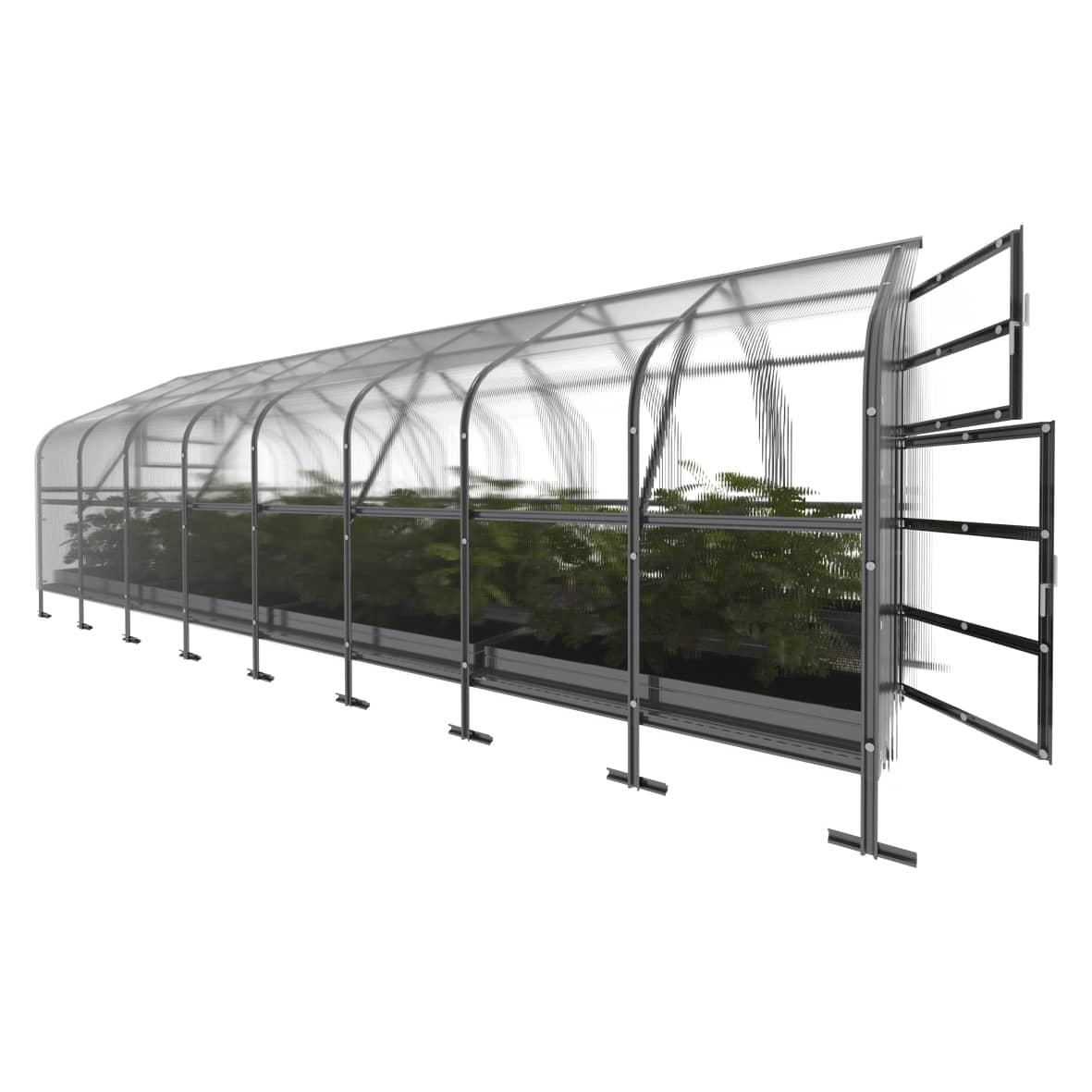 Invernadero de jardín drop 20m², 2,5 m x 8 m, policarbonato de 4mm