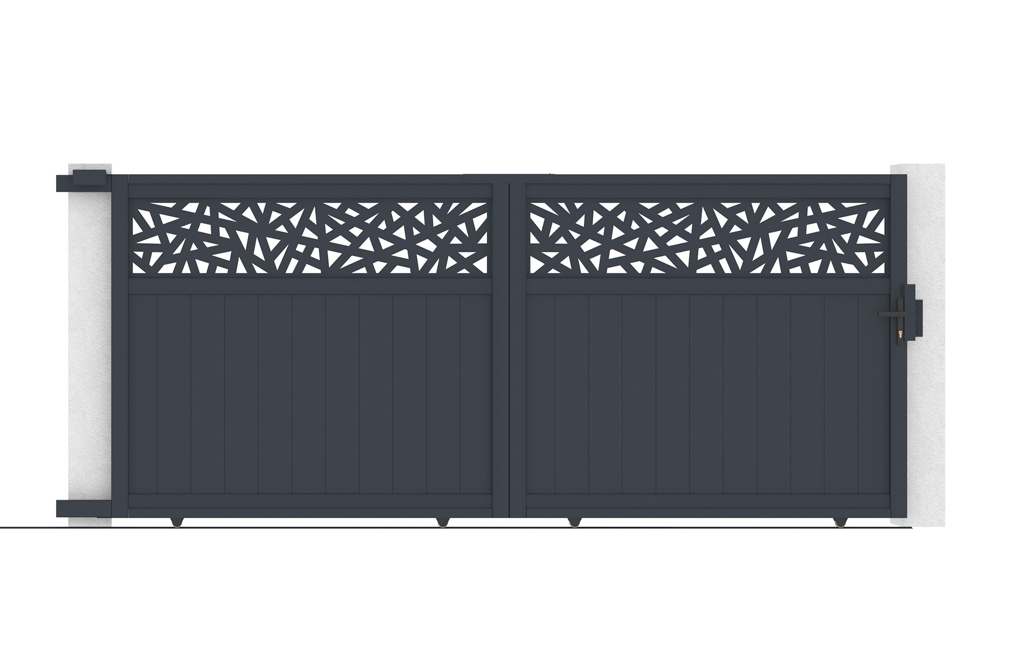 Puerta corredera dolomite ruivo 3,7 m h160 + portillo 1 m