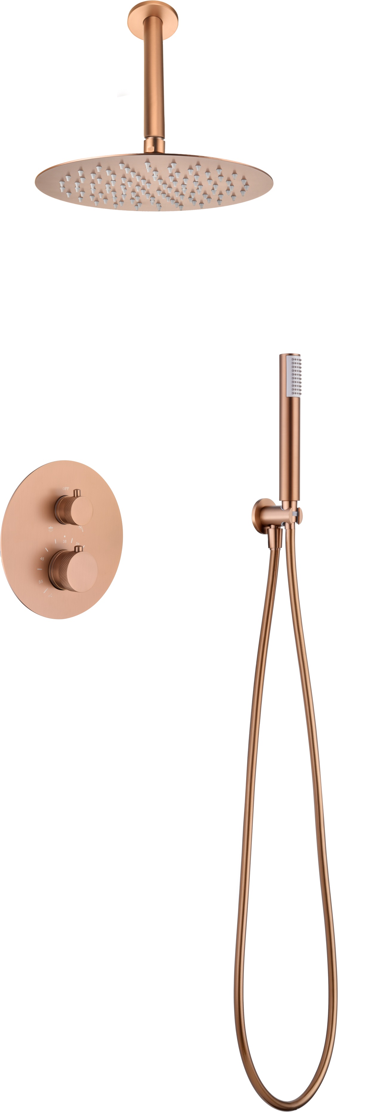 Imex - columna ducha empotrada termostática oro rosa serie top