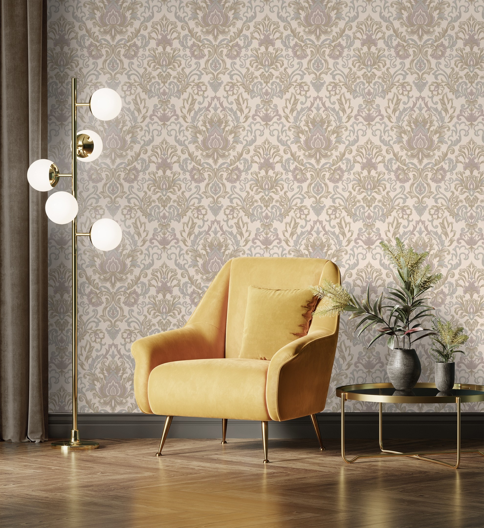 Papel pintado gaulan damasco lujoso textura de tela tejida en 10.6m²
