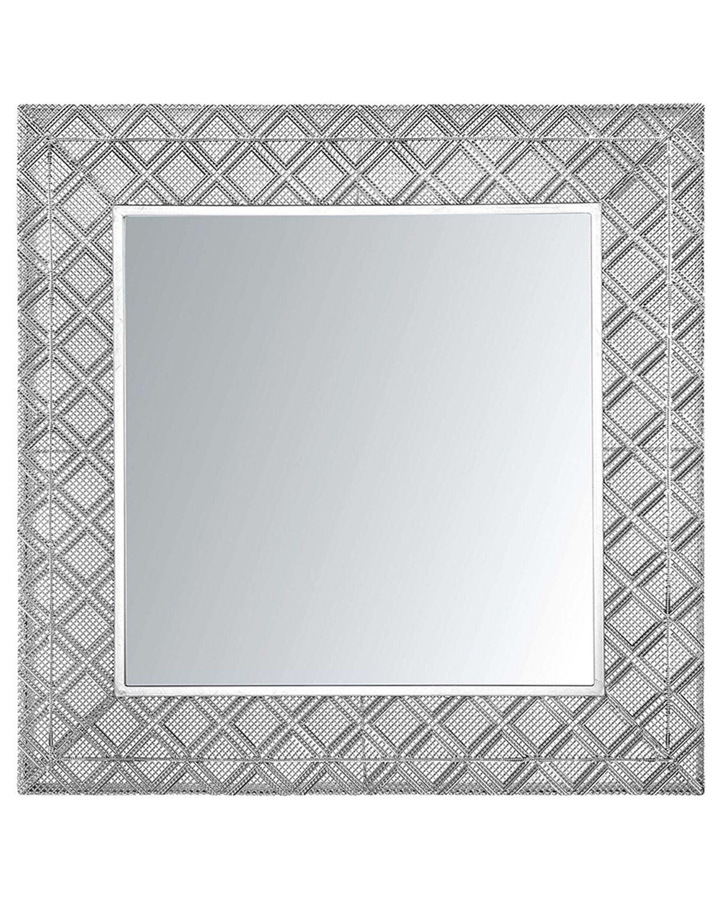 Espejo de pared evettes 80 cm 80 cm metal plateado