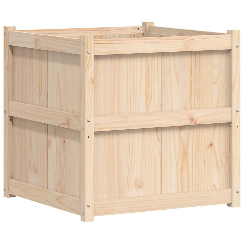 vidaXL jardinera de madera maciza de pino 70x70x70 cm