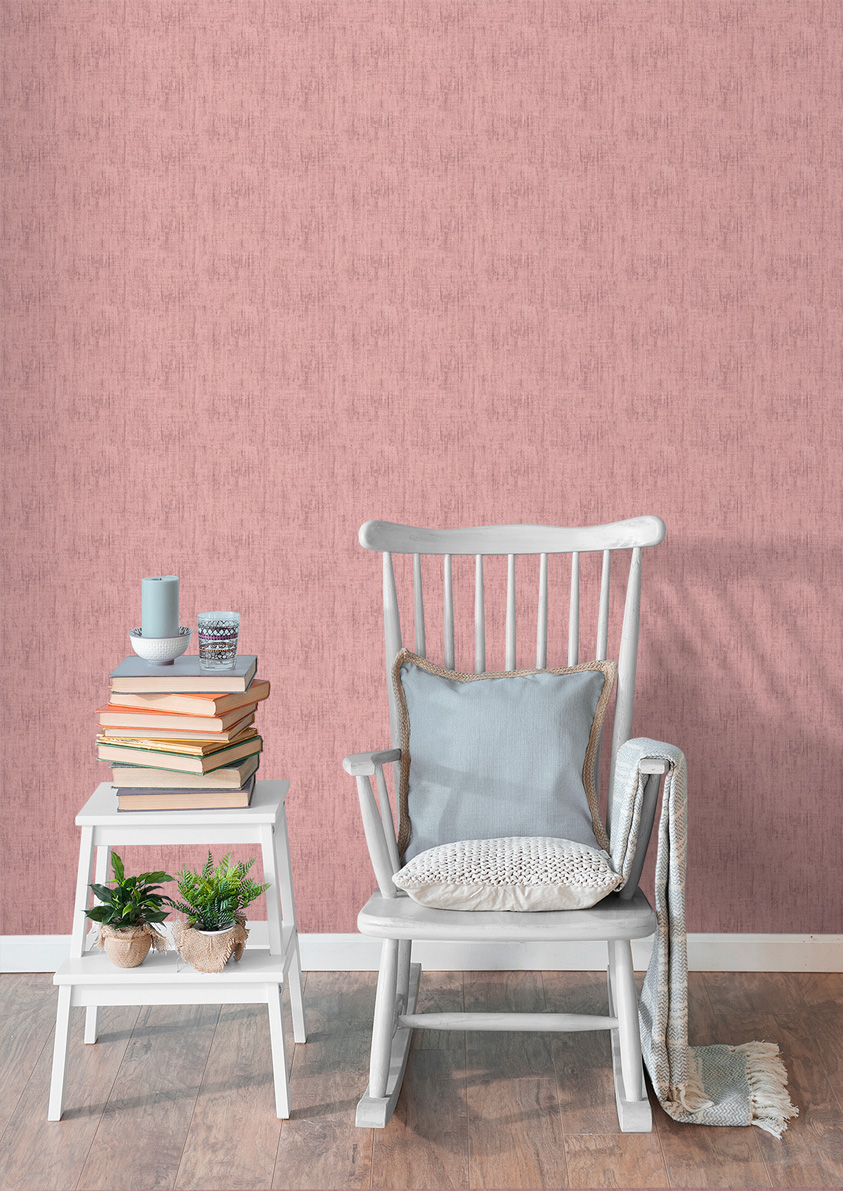 Papel pintado tnt liso con textura lienzo terracotta