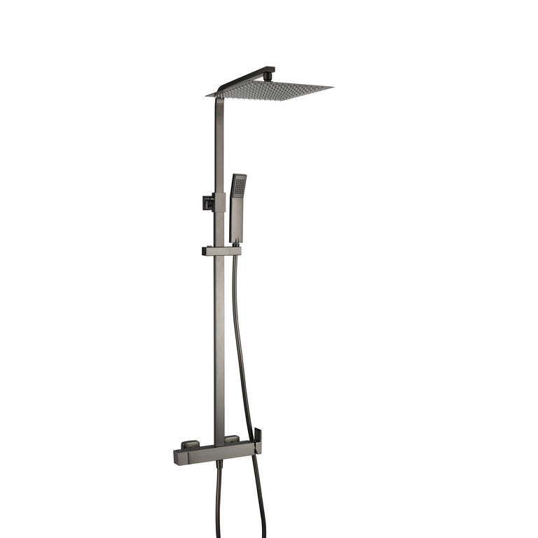 Conjunto de ducha monomando inverter cuadrado titanio - 90-140cm antical