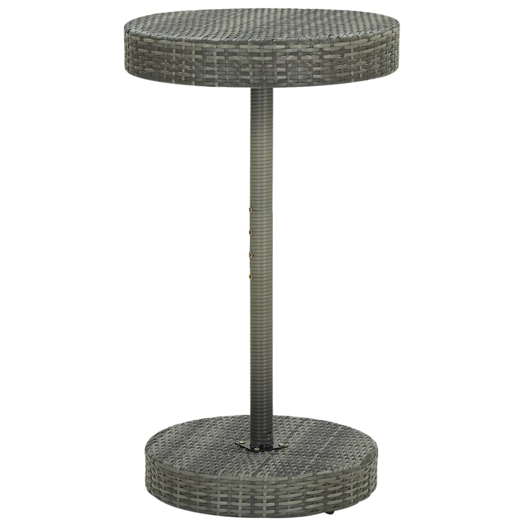vidaXL mesa de jardín de ratán sintético gris 60,5x106 cm