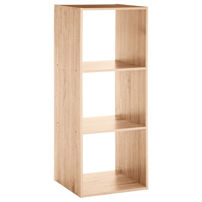 Estanteria madera para 3 cajas organizadoras 100,5 x 34,4 x 32