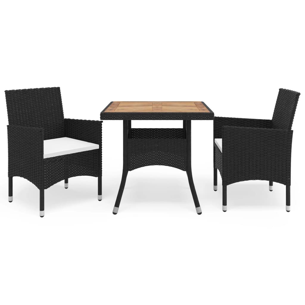 Conjunto de comedor de exterior de 3 piezas mimbre