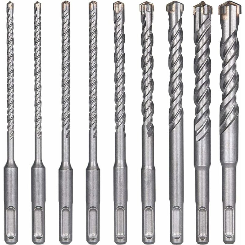 9 brocas concreto SDS-Plus 5-16mm cerámica perforación