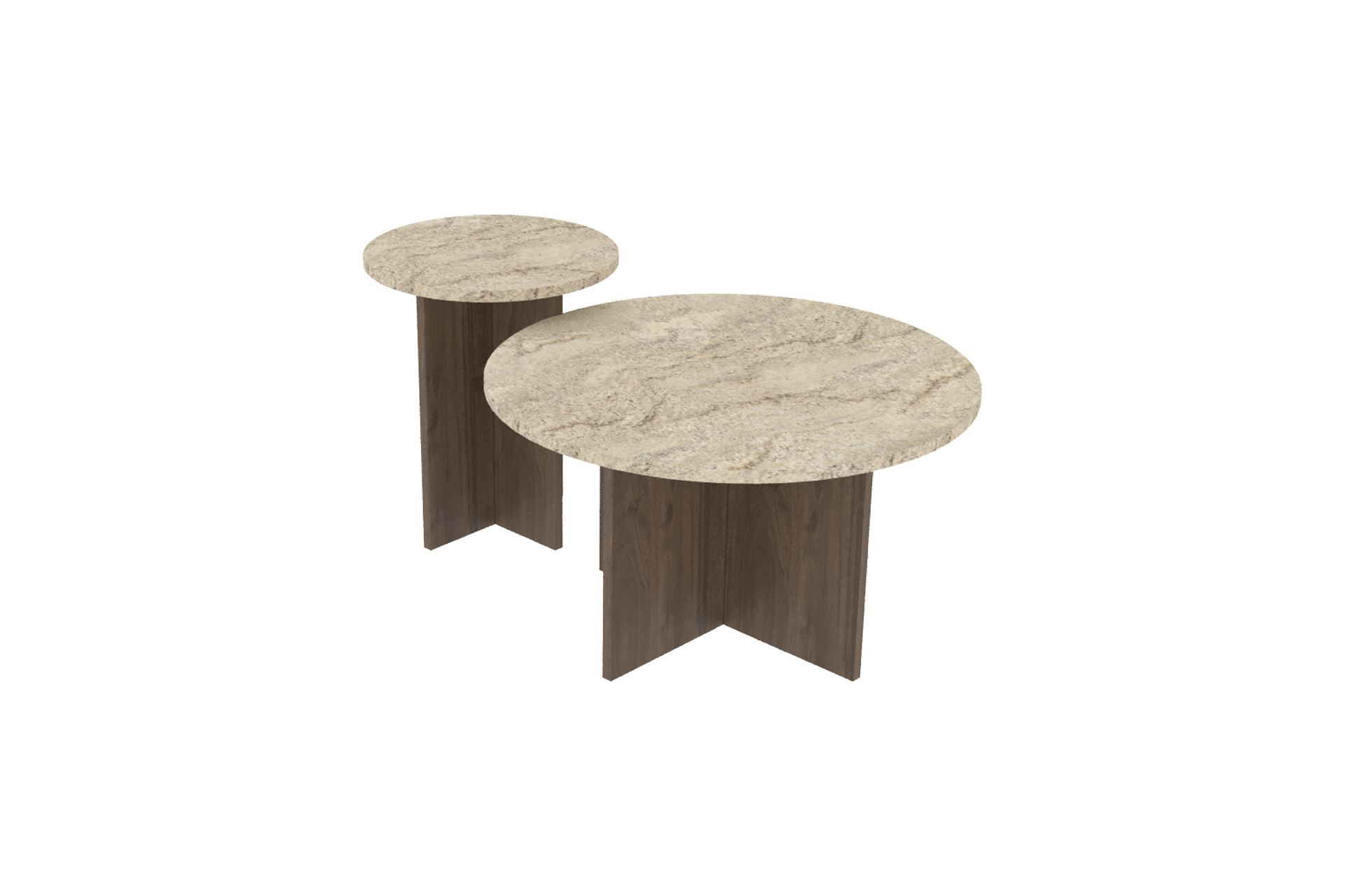 Conjunto de mesa de centro de madera <<private>> 70 x 70 x 40 cm - traverti